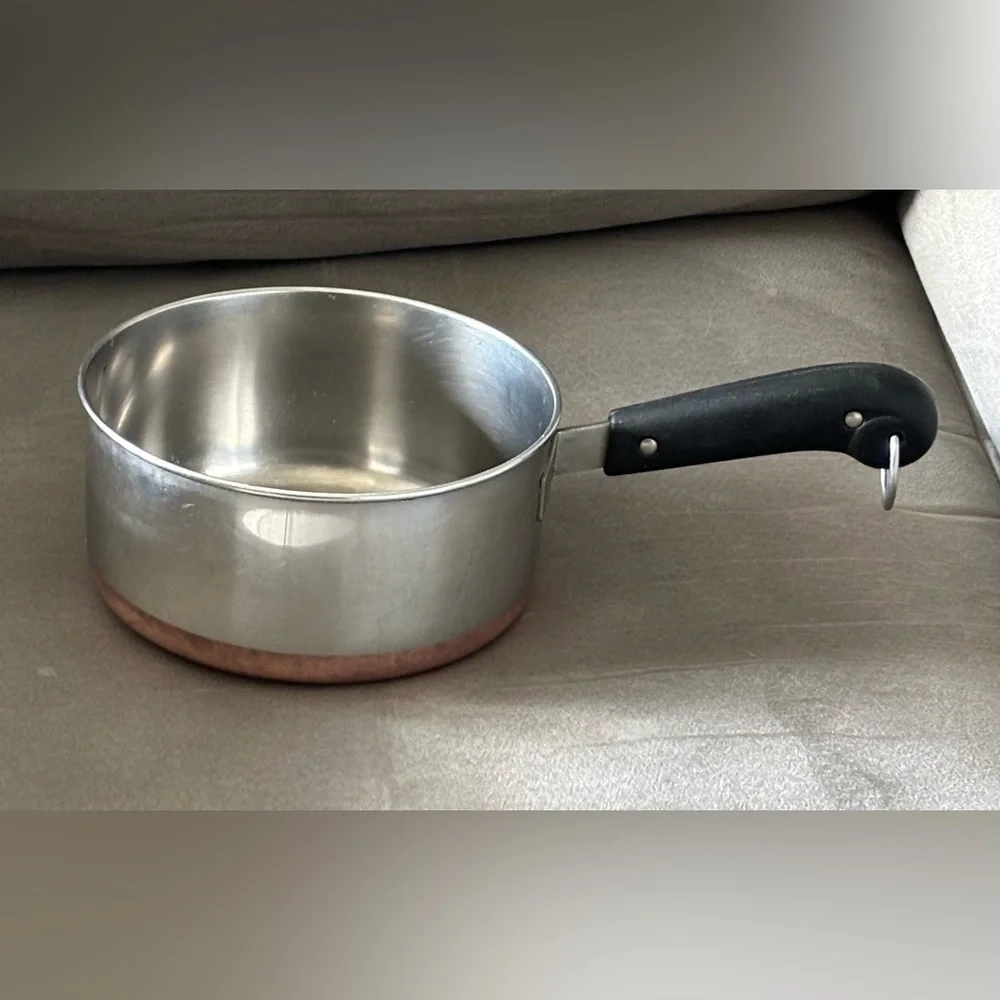 Revere Ware 1801 2 Qt Copper Bottom Sauce Pan Pre 1968 Double Ring NO LID